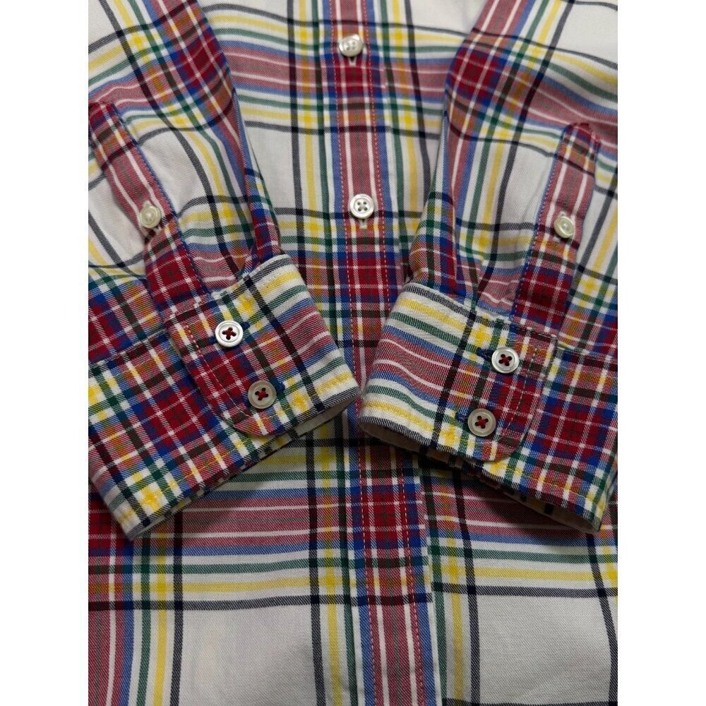 Talbots Party Plaid 100% Cotton Button Front Shirt Size M Multicolor - Picture 8 of 8